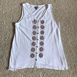 New, J.Jill, Adorable Button-down Sleeveless Top!